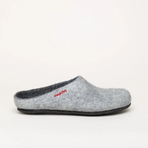 Magicfelt Magicfelt Filz-Hausschuh 709 aus 100% Merino-Wolle für Damen & Herren, Hell-grau, – Produktbild 3 von 4