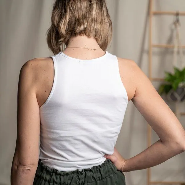 Vresh Clothing Vresh Clothing Viona - Crop Top aus Biobaumwolle, Weiss, – Produktbild 2 von 4