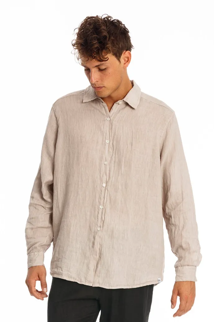 RAVENS VIEW IBIZA RAVENS VIEW IBIZA Herren vegan Hemd Alain Stein Grau, Beige, – Produktbild 1 von 1