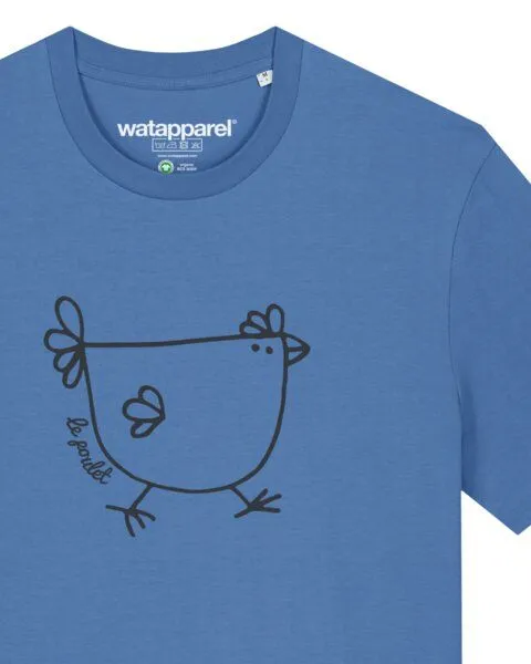 watapparel watapparel T-Shirt Unisex Le poulet - das Huhn, Bright blue, – Produktbild 3 von 3