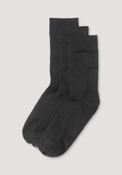 hessnatur hessnatur Herren-Socke im 3er-Pack aus Bio-Baumwolle, Schwarz, – Produktbild 1 von 1