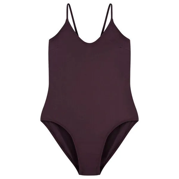 MATONA Matona Badeanzug | V-Neck Bathing Suit | aus Econyl, Aubergine, – Produktbild 1 von 6