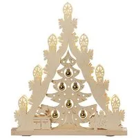 WEIGLA e K WEIGLA e.K. "Lichterspitze 7 flg. "Weihnachtsbaum mit roten oder goldenen Kugeln" LED Beleuchtung, Goldene kugeln, – Produktbild 1 von 1