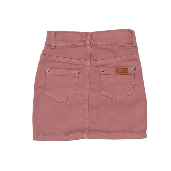 Walkiddy Kinder Jeansrock GOTS zertifiziert, rosé (Denim-Look), Knopfleiste, Bio-Baumwolle, bequem – Walkiddy – Produktbild 2 von 2