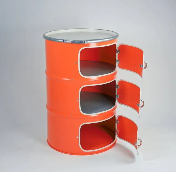 Lockengelöt Lockengelöt Dreitürer aus einem Hamburger Ölfass, Orange, – Produktbild 2 von 3