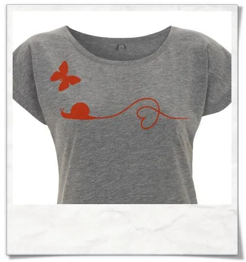 Picopoc Picopoc T-Shirt Schnecke und Schmetterling, Grau, – Produktbild 3 von 4