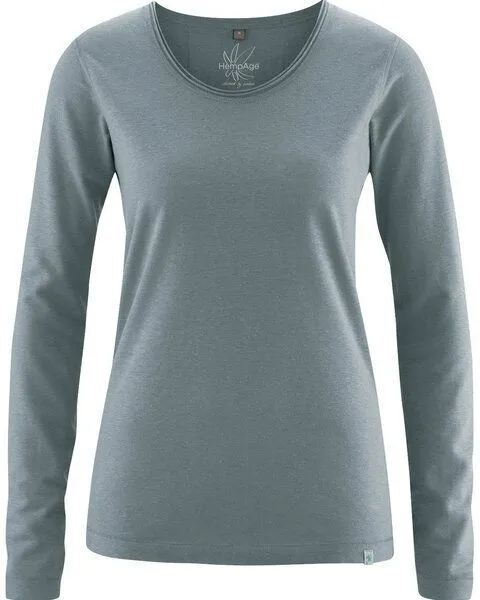 HempAge HempAge Damen Langarm-Shirt Lene Hanf/Bio-Baumwolle, Titan, – Produktbild 1 von 3