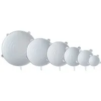 pandoo pandoo 6 dehnbare Silikondeckel im Set zum Abdecken und Frischhalten, Weiss, – Produktbild 1 von 1
