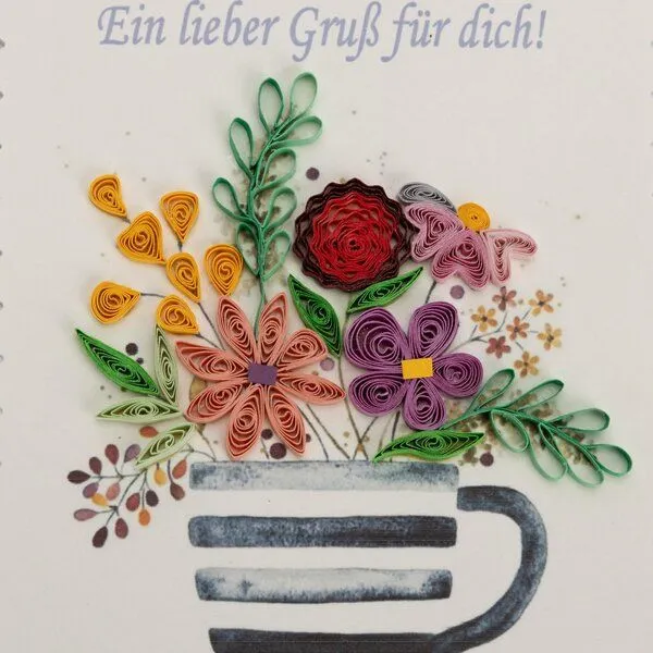 El Puente El Puente Grußkarte "Ein lieber Gruß für dich" | Fair Trade & Handmade aus Vietnam, Mehrfarbig, – Produktbild 2 von 2