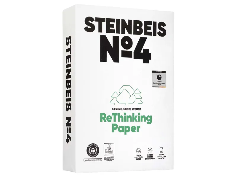 Steinbeis 500 Blatt Steinbeis Recycling-Kopierpapier "No.4, EvolutionWhite" DIN A4 – Produktbild 2 von 7