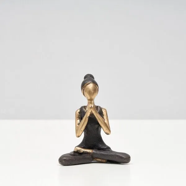 Moogoo Creative Africa Moogoo Creative Africa Bronze-Skulptur Yoga "Danielle" | by Hamidou | Unikate, Grey, – Produktbild 4 von 4
