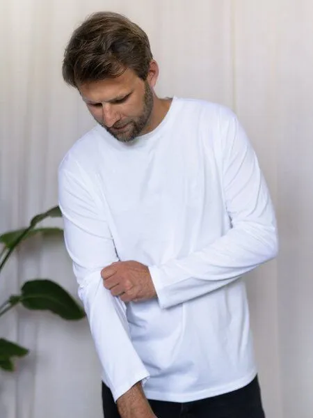 FUXBAU FUXBAU Männer Basic Langarmshirt, Weiß, – Produktbild 4 von 4