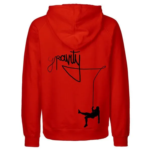 HANDGEDRUCKT HANDGEDRUCKT "Gravity" Männer Hoody aus reiner Biobaumwolle (kbA), Rot, – Produktbild 1 von 2