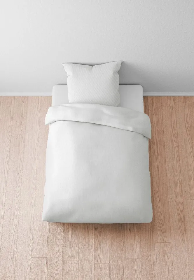 Biberna Biberna Bettwäsche 0470500, hochwertige TENCEL Qualität, Lyocell, 2 teilig, natürlicher Rohstoff, schnelltrocknend, angenehm weich, atmungsaktiv, Grau|silberfarben, – Produktbild 3 von 5