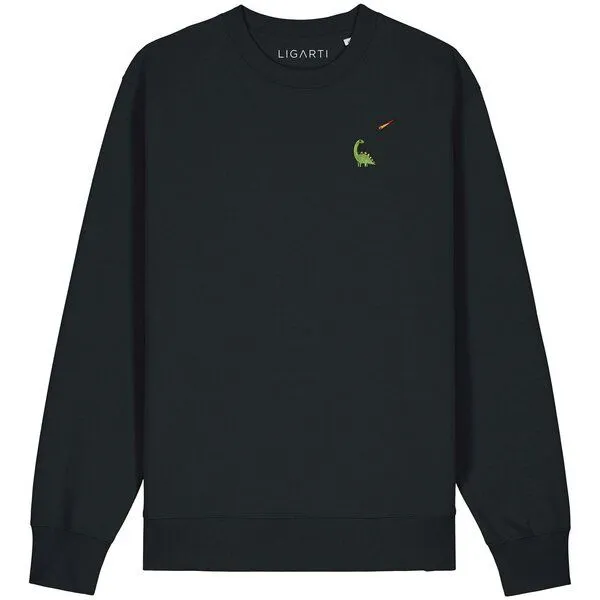 LIGARTI Bestickter Pullover – Charlie der Dino – LIGARTI Tiermanufaktur, Schwarz, – Produktbild 1 von 3