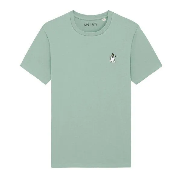 LIGARTI LIGARTI Besticktes T-Shirt – Heidi, Mintgrün, – Produktbild 1 von 5