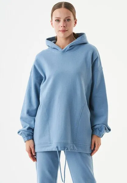 ORGANICATION ORGANICATION ESSENTIALS-HANDE- Soft Touch Oversize Hoodie aus Bio-Baumwolle, Steel blue, – Produktbild 1 von 4