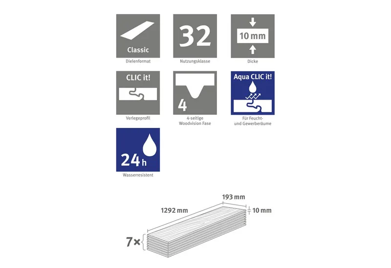 Egger Egger Laminat NatureSense* Aqua EL2081 Elva Eiche grau, (10mm, 1,746qm), Wasserbeständig & Praktisch, Grau, – Produktbild 5 von 5