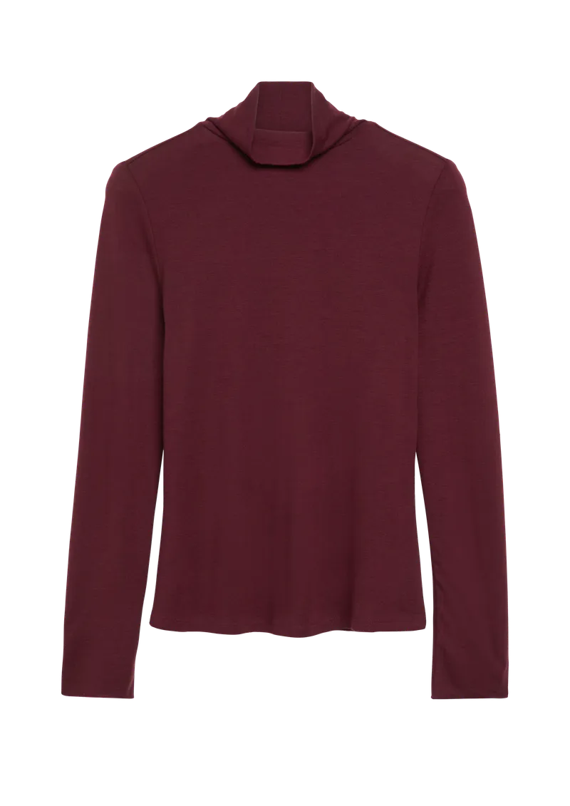s.Oliver Dünnes Rollkragenshirt aus Lyocell-Woll-mix, Rot, – Produktbild 1 von 3