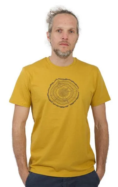Life-Tree Life-Tree Shirt aus Biobaumwolle Fairwear für Herren "Treeslice" in Ocre-Gelb – Produktbild 3 von 5
