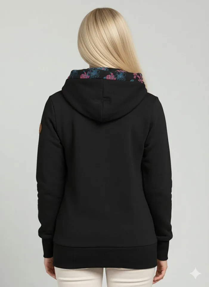 ragwear ragwear Sweatshirt ANGELLIKA FLOWERS O mit Kapuze, Schwarz, – Produktbild 3 von 3