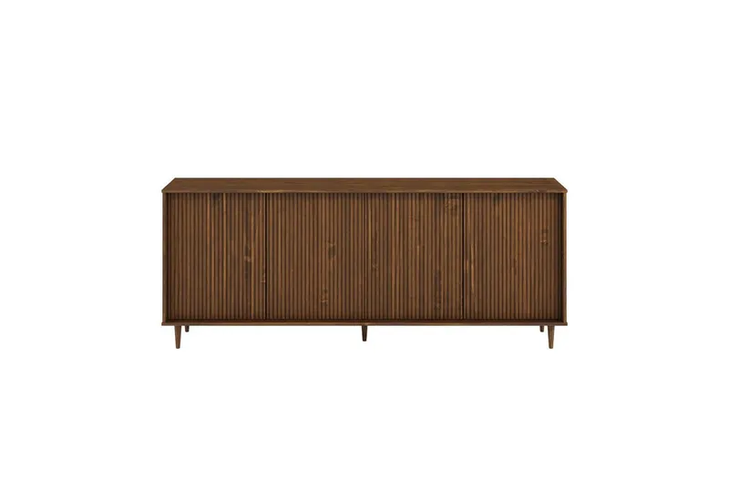 OTTO home Sideboard Malmedy Front mit gefrästen Rillen, Kommode aus massivem Kiefernholz, Push-to-open, FSC, Breite 200 cm, Braun, – Produktbild 2 von 5
