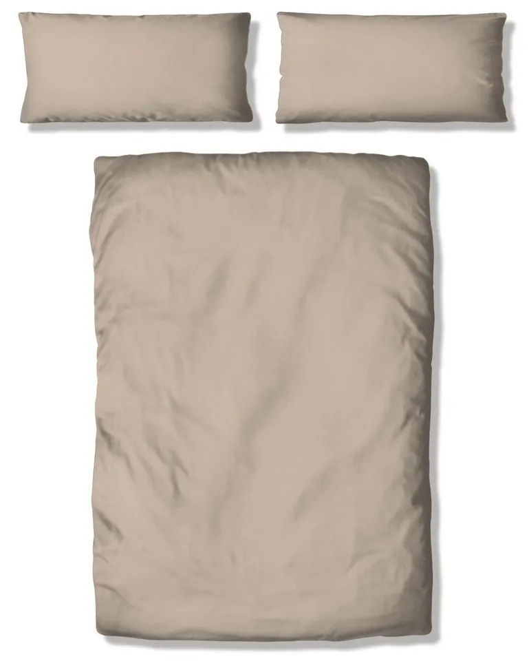 OTTO home Bettwäsche Desner 100% Microfaser, extra weich, allergikerfreundlich, Microfaser, 2 teilig, Premium Qualität, uni, schnell trocknend, pflegeleicht, ab 135x200 cm, Beige, – Produktbild 2 von 6