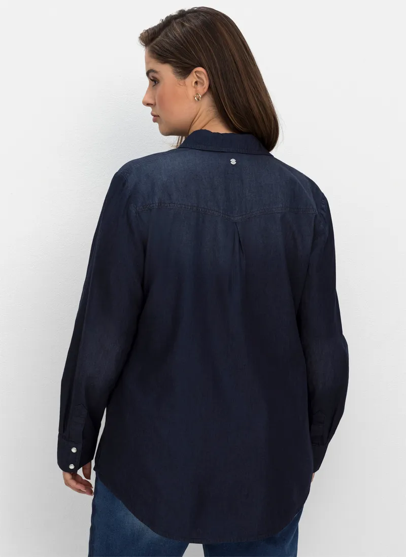 sheego Jeansbluse dark blue denim, Dark blue denim, – Produktbild 2 von 2