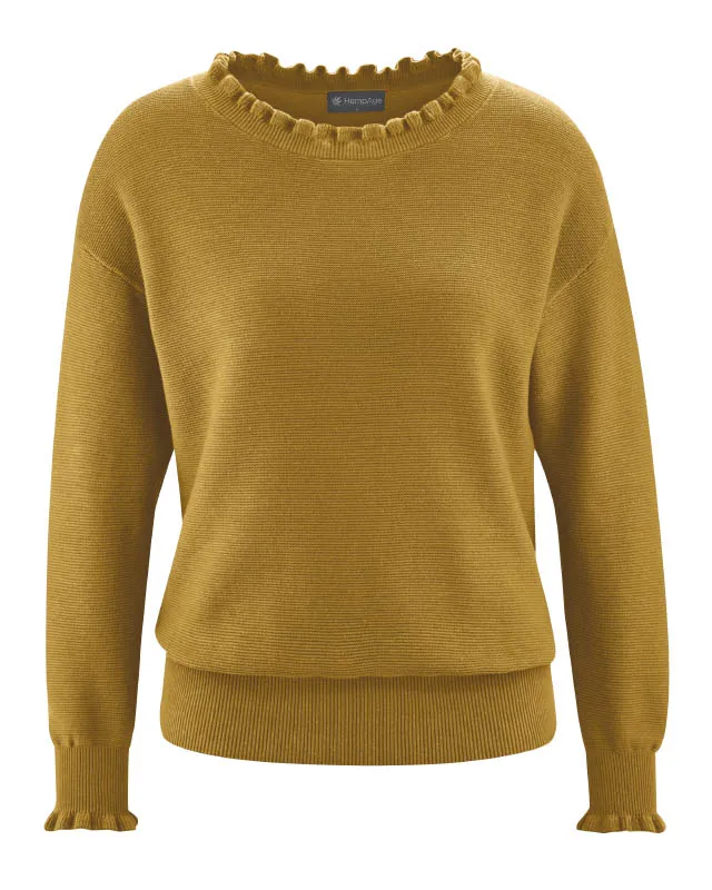HempAge Hempage Damen vegan Strickpullover Elegant In Erdnussbraun, Braun, – Produktbild 2 von 2