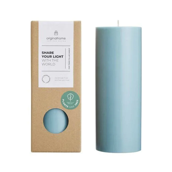 Originalhome Originalhome Geruchsneutrale Stumpenkerze – vegan & fair., Blau(sea green), – Produktbild 1 von 3