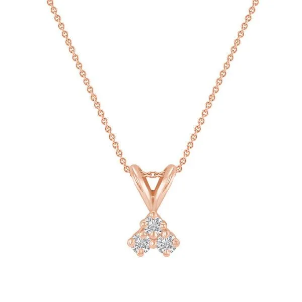 Eppi Eppi Goldene Kette mit drei synthetischen Diamanten Froze, Rosa, – Produktbild 1 von 1