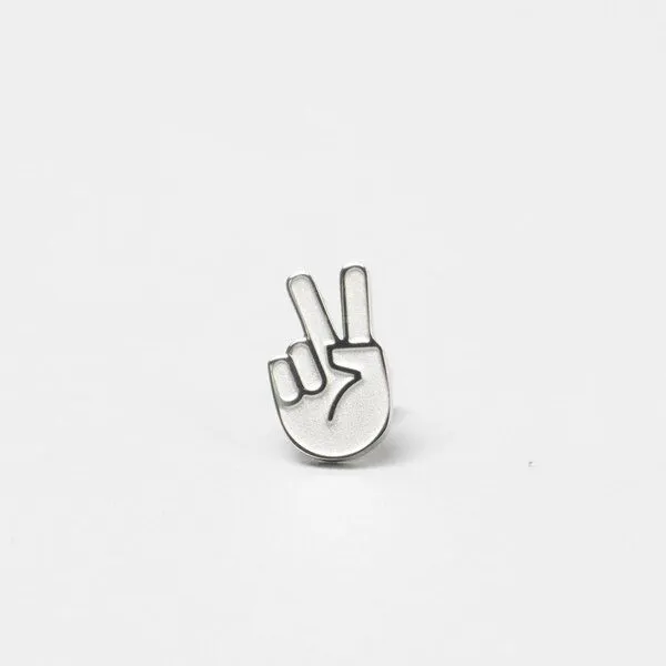 Fyngers Fyngers Ohrstecker aus chirurgischen Edelstahl hochglanzpoliert PEACE, Silber, – Produktbild 3 von 6