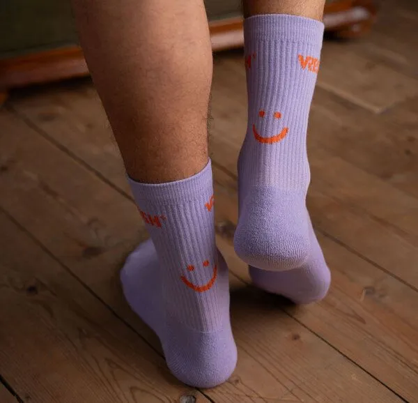 Vresh Clothing Vresh Clothing Savari - Tennis Socken aus Biobaumwoll-Mix, Lila, – Produktbild 3 von 4