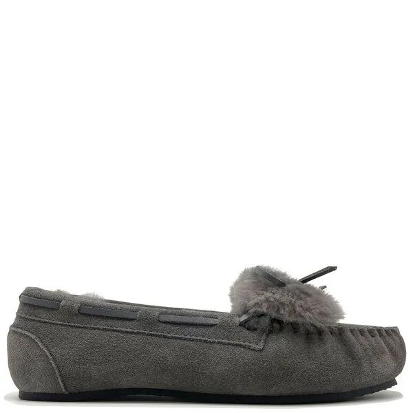 thies Mokassin aus Schaffell von thies 1856, Dark grey (dunkelgrau), – Produktbild 1 von 4