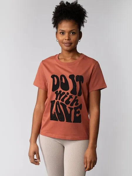 watapparel watapparel T-Shirt Frauen Do it with love, Heritage brown, – Produktbild 2 von 2