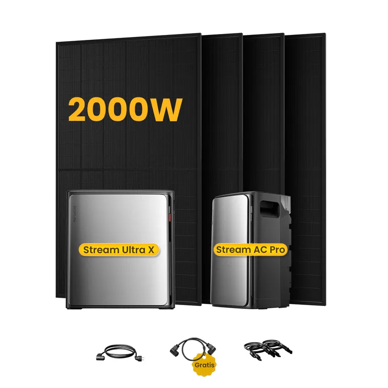 EcoFlow EcoFlow Stream Ultra X, All-in-One Speicher für Balkonkraftwerke, mit 4 x 500W Bifaziale Solarmodule, by Powerness (deal) - Stream Ultra X + Stream AC Pro | 5760Wh / ohne Zubehör / Selbstabholung – Produktbild 1 von 1