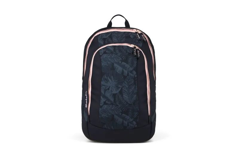 Satch Satch Schulranzen Schulrucksack-Set AIR Midnight Jungle 2-teilig (2-teilig), Schulranzen, ergonomisch, Laptop-Fach, Your-Size-System, Schwarz, – Produktbild 3 von 5