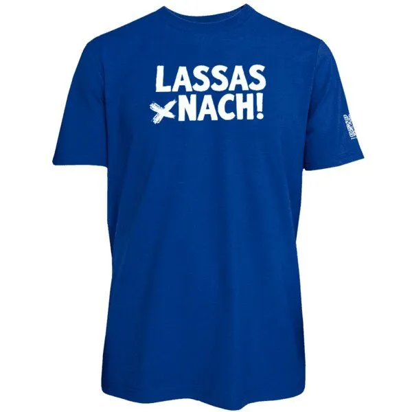 Spirit of Hamburg Spirit of Hamburg Biobaumwoll T-Shirt mit Spruch „LASSAS NACH!“, Blau, – Produktbild 1 von 2