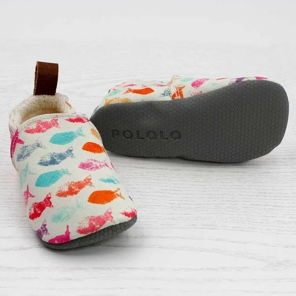 Pololo Pololo Barfuß-Hausschuhe aus Seaqual Yarn, Futter aus Baumwolle (organic) vegan, Fische, – Produktbild 3 von 4
