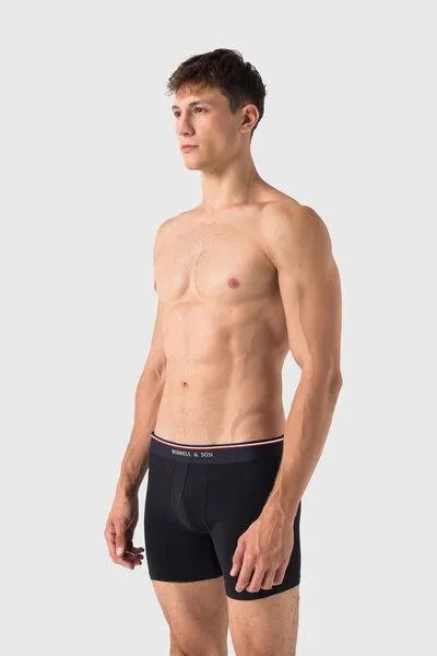 Burnell & Son Burnell & Son Herren Boxershorts 5er Pack Retroshorts Unterhosen aus Baumwolle mit Komfortbund, 2x schwarz 2x blau 1x grau, – Produktbild 2 von 2