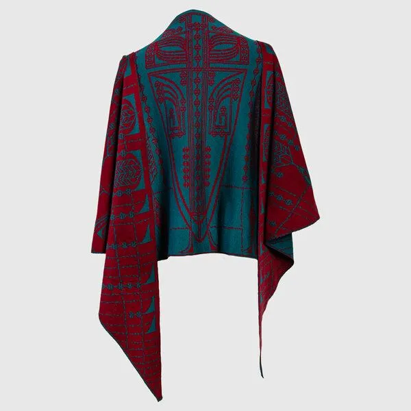 LANARTO slow fashion LANARTO slow fashion Schultertuch Pueblo aus mulesingfreier Merinowolle made in germany, Grün, – Produktbild 1 von 4
