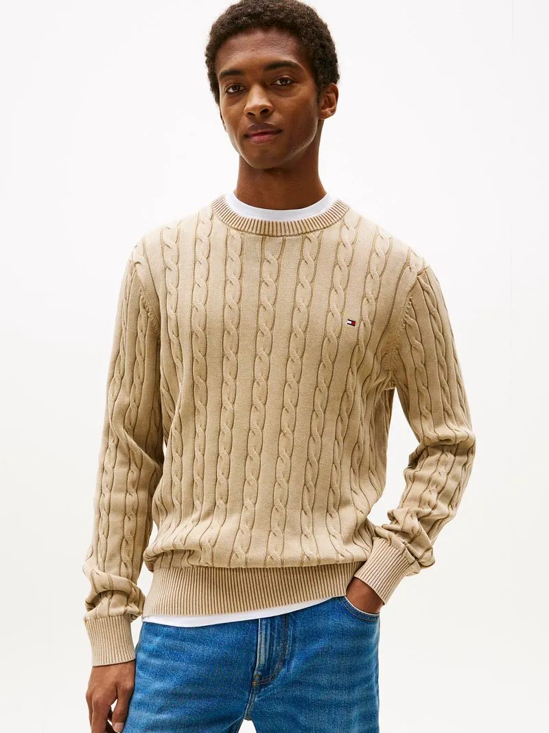Tommy Hilfiger Tommy Hilfiger Pullover Cable Sandalwood - Größe XL, Beige, – Produktbild 2 von 5