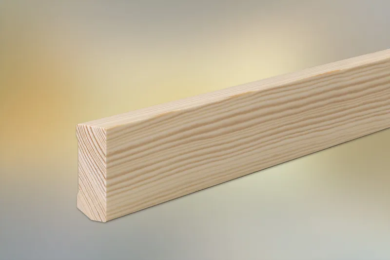 woodstore24 Sockelleisten Kiefer für Parkett und Massivholzdielen, 40 x 16 mm, Oberkante gerade, klar lackiert, fallende Längen 100 - 290 cm – Produktbild 1 von 1
