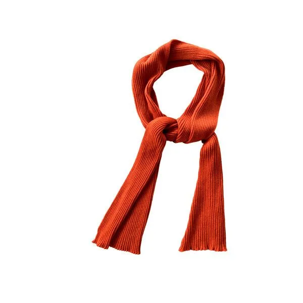 austriandesign.at austriandesign.at RippenSchal uni aus extrafeiner Merinowolle, Orange, – Produktbild 1 von 3