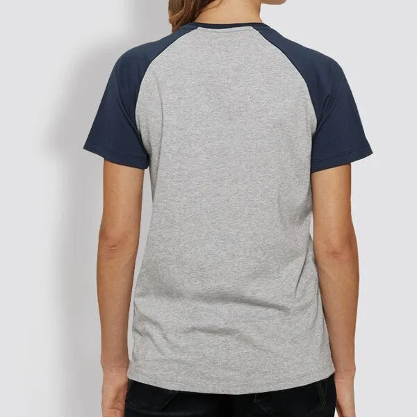 little kiwi little kiwi Damen T-Shirt, "Kleiner Kiwi", Heather Ash/Navy – Produktbild 3 von 3