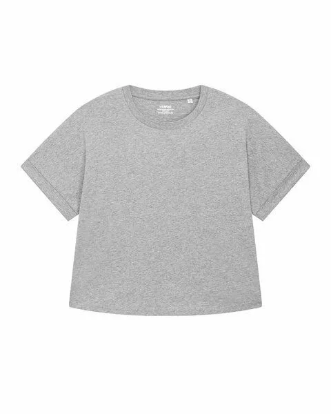 YTWOO YTWOO Oversize Damen T-Shirt aus nachhaltiger Bio-Baumwolle, Grau meliert, – Produktbild 1 von 2