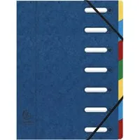 Exacompta 8 Exacompta Ordnungsmappen aus Colorspan, 425 g/m², DIN A4, Gummizug, 7 Fächer, blau – Produktbild 1 von 1