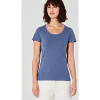 HempAge HempAge Damen T-Shirt mit Rollsaum Hanf/Bio-Baumwolle, Blueberry(blau), – Produktbild 1 von 1