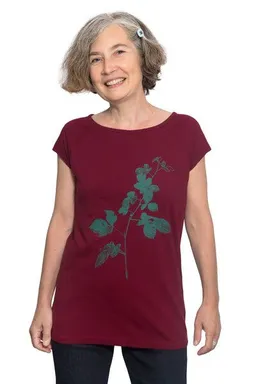 Hirschkind Hirschkind Bio-& Fair-Trade-Frauenshirt "Brombeere" weinrot – Produktbild 1 von 1