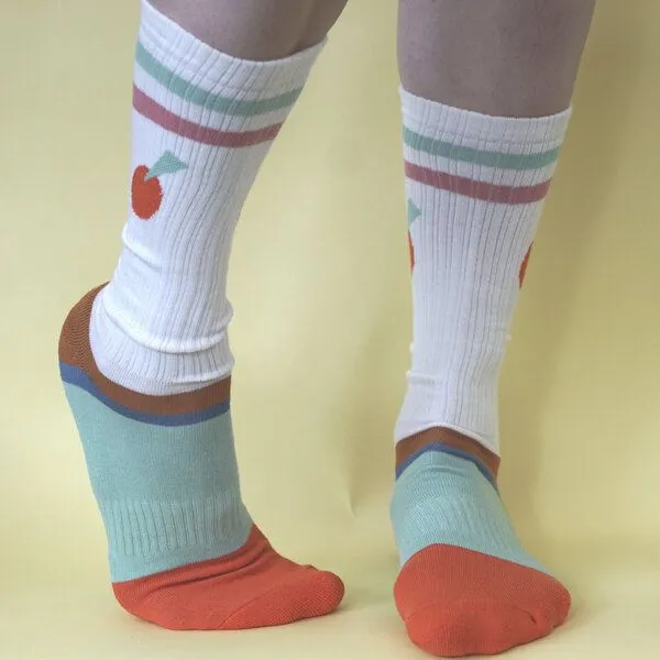 Fräulein Prusselise Fräulein Prusselise Sportsocke Apfel Tennissocke bunt und cool für Damen Herren und Kinder, bunt gemustert – Produktbild 2 von 4